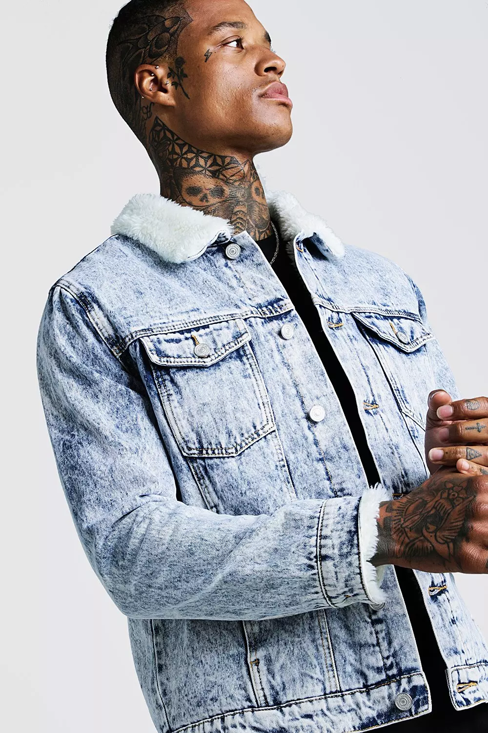 Fully Borg Lined Denim Jacket boohooMAN